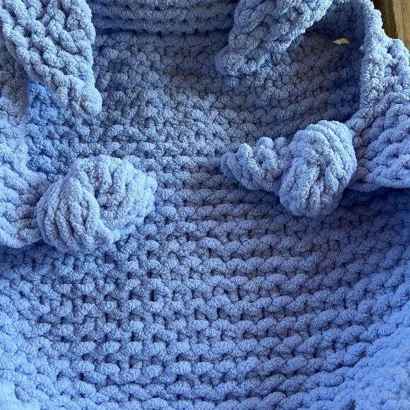 Handmade Carolina Blue Crocheted Bunny Rabbit Plush Stiffed Animal Lovey Baby - Picture 3 of 4